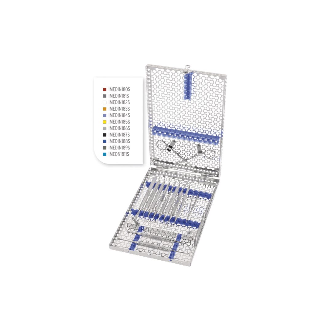 IMS Cassette Série Infinity DIN 18 instruments chirurgie, Bleu Océan